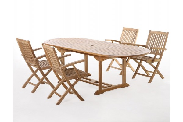 Madrid Teak Havemøbelsæt med Mia Armlæn – Elegance til Haven