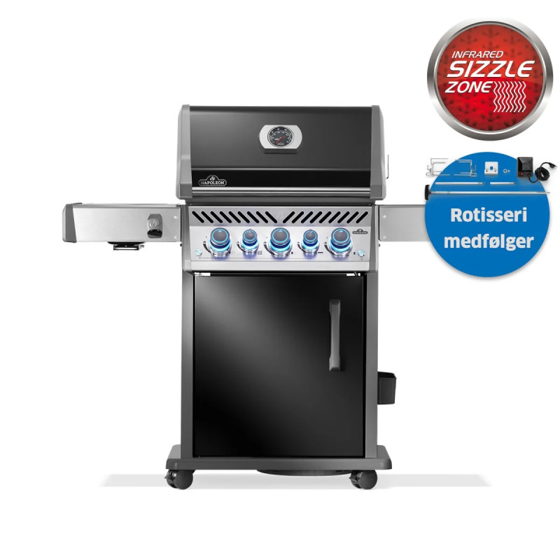 Napoleon Rogueâ Pro- 425 Rustfri Stål Sort Inkl Rotisseri Gasgrill Rps425rsibpk- - -