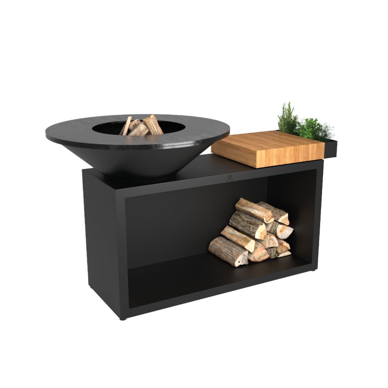 Ofyr Island Black 100 Teaktræ – Stilfuld udendørs grill