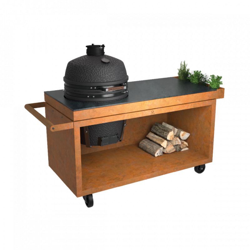 Ofyr Kamado Table Corten 150 Pro Corten Ceramic Dark