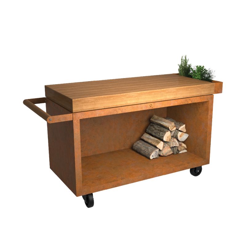 Ofyr Mise En Place Bord Corten 135 Pro til udendørs madlavning