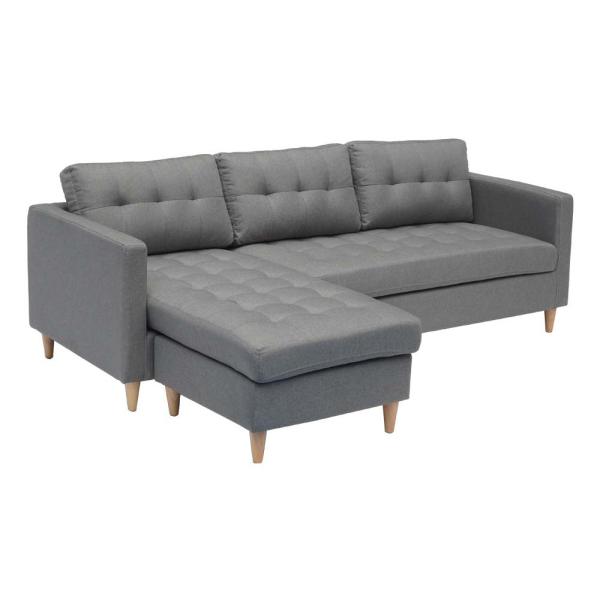 Homeville Pavia Højre- Venstrevendt Stof Grå 215x80x80cm