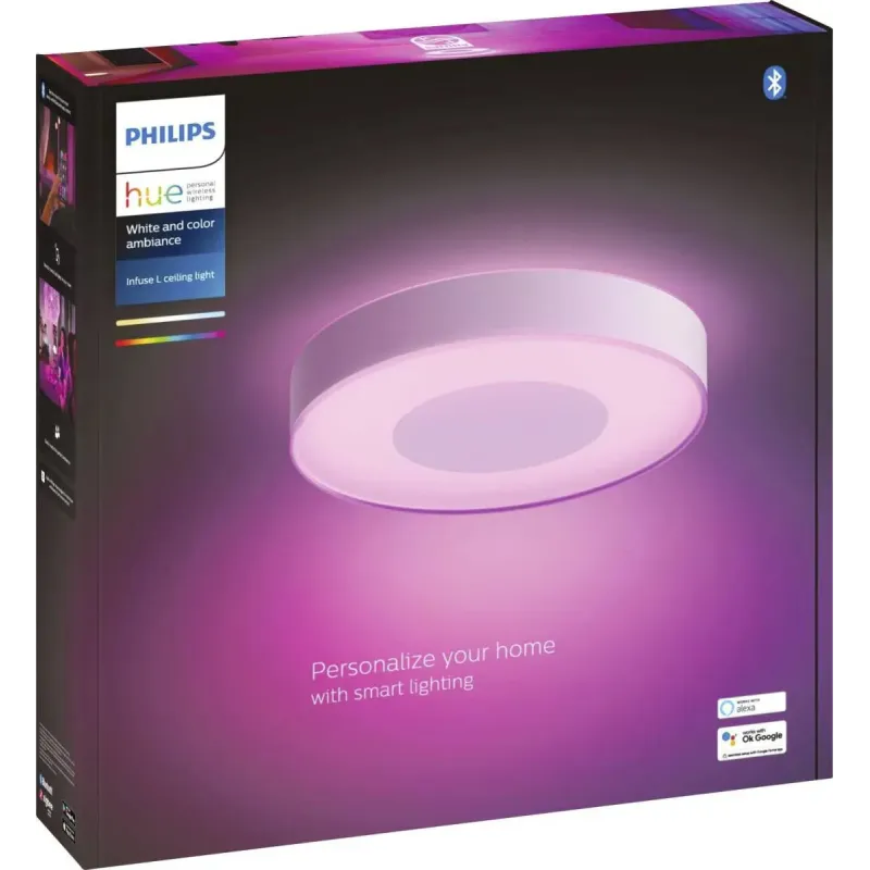 Philips Hue Infuse White And Color Ambiance Stor ø425   Led Loftlampe Hvid 52 5w