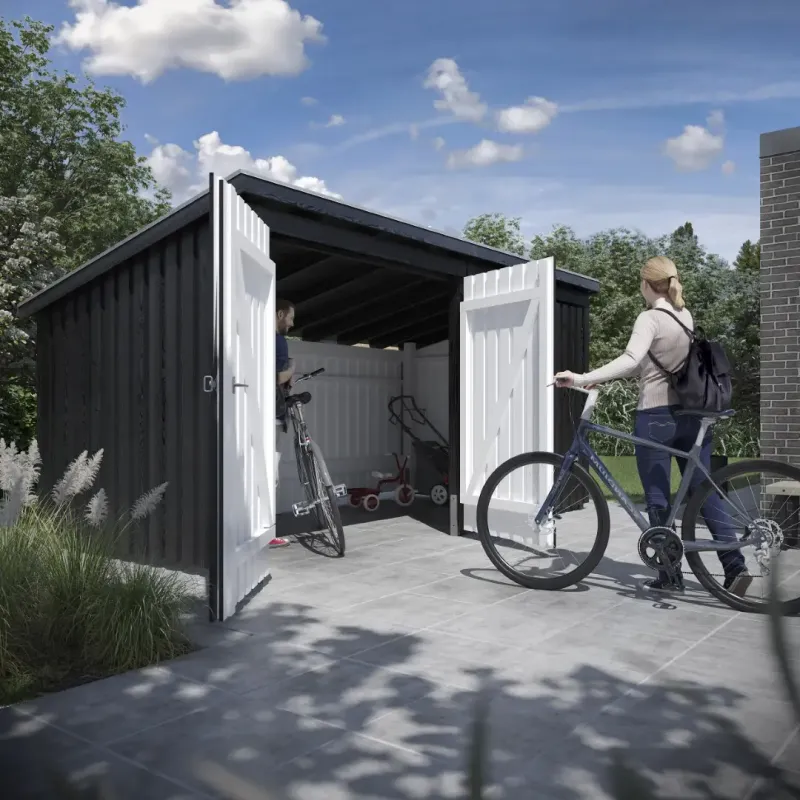 Plus Nordic Multi Havehus          Moduler   Dobbeltdør   Lukket Front Inkl  Tagtap Alulister Stolpefødder 1685816-