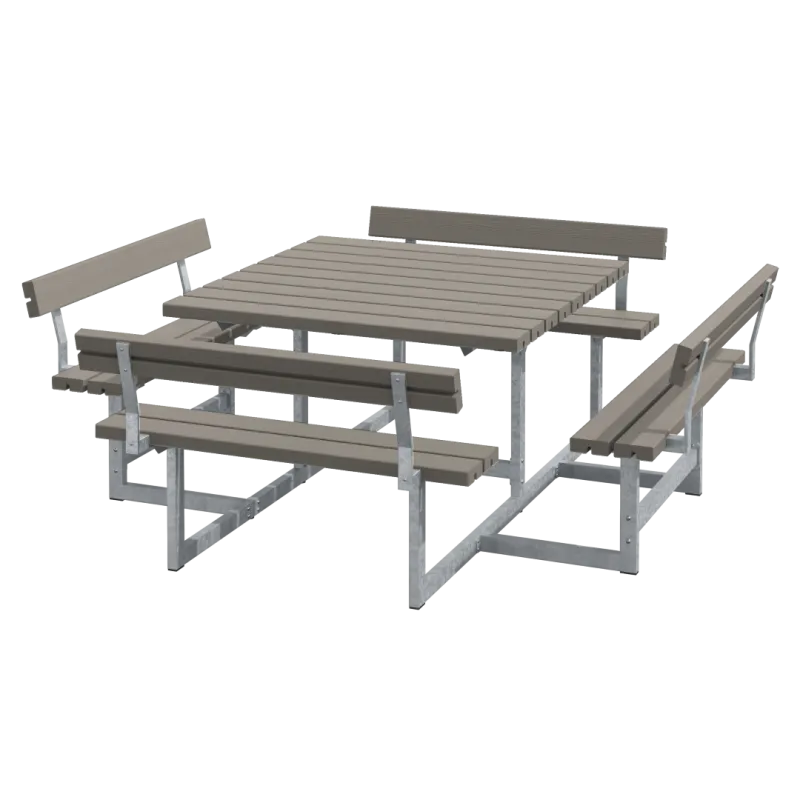 Plus Picnic Bord Bænkesæt Ryglæn 224 Gråbrun 188812-18