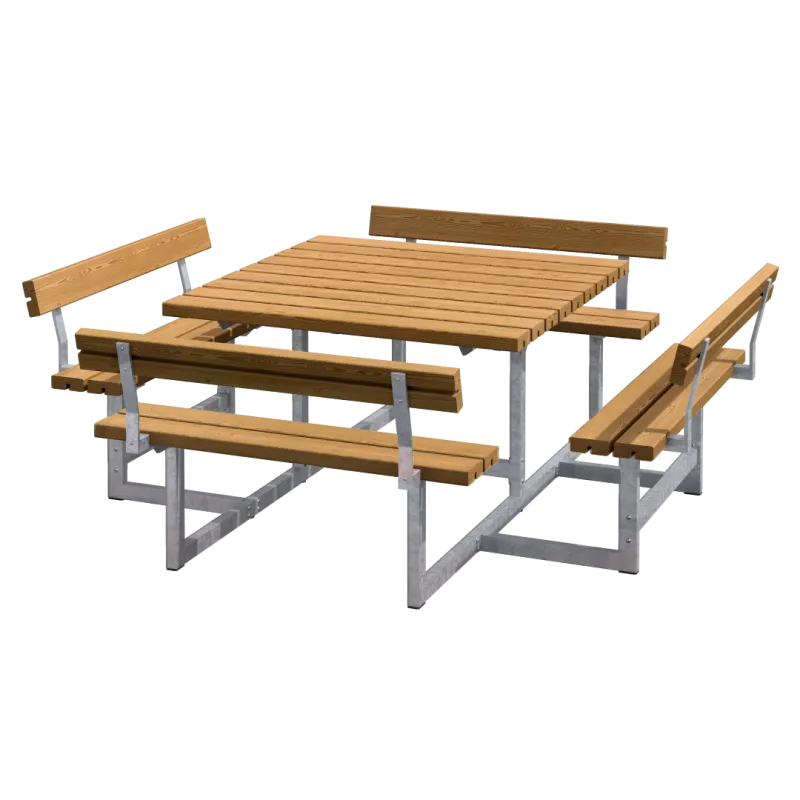 Plus Picnic Bord Bænkesæt Ryglæn 224 Teak 188812-17
