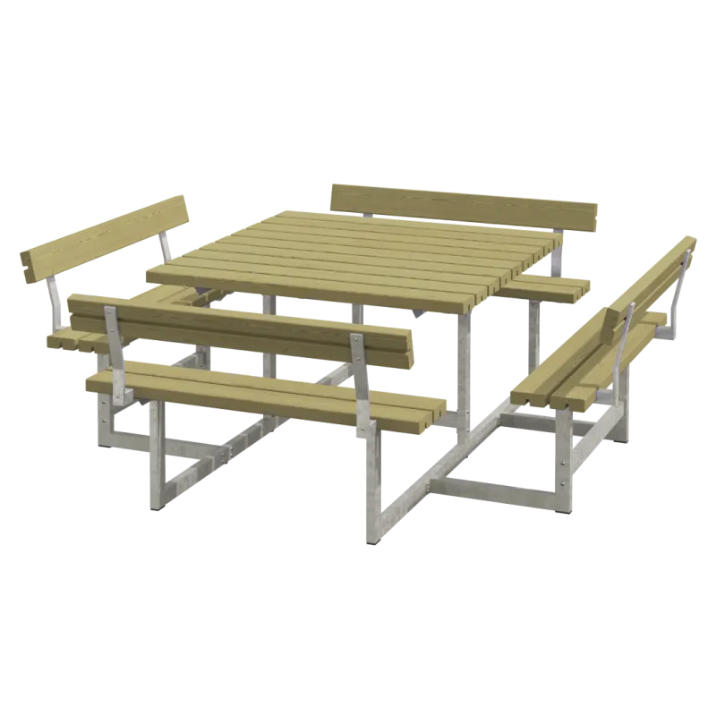 Plus Picnic Bord Bænkesæt Ryglæn 224 Trykimprægneret 188812-