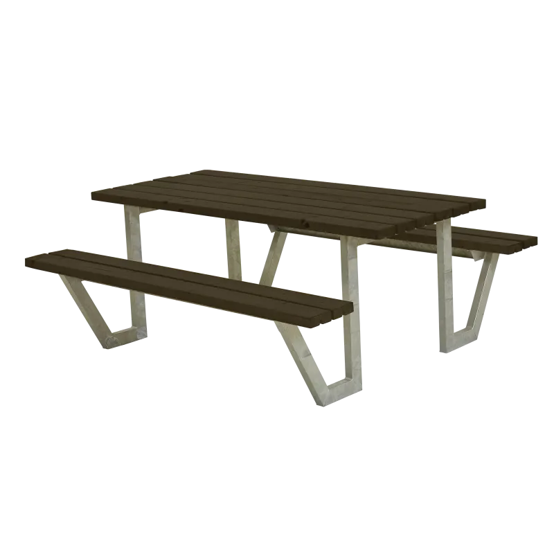 Plus Wega Bord- og Bænkesæt 177 cm - Sort Havebænk