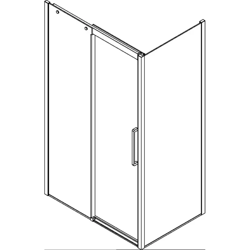 Scanbad Skydedør med Sidepanel Classic 140x80 cm Krom