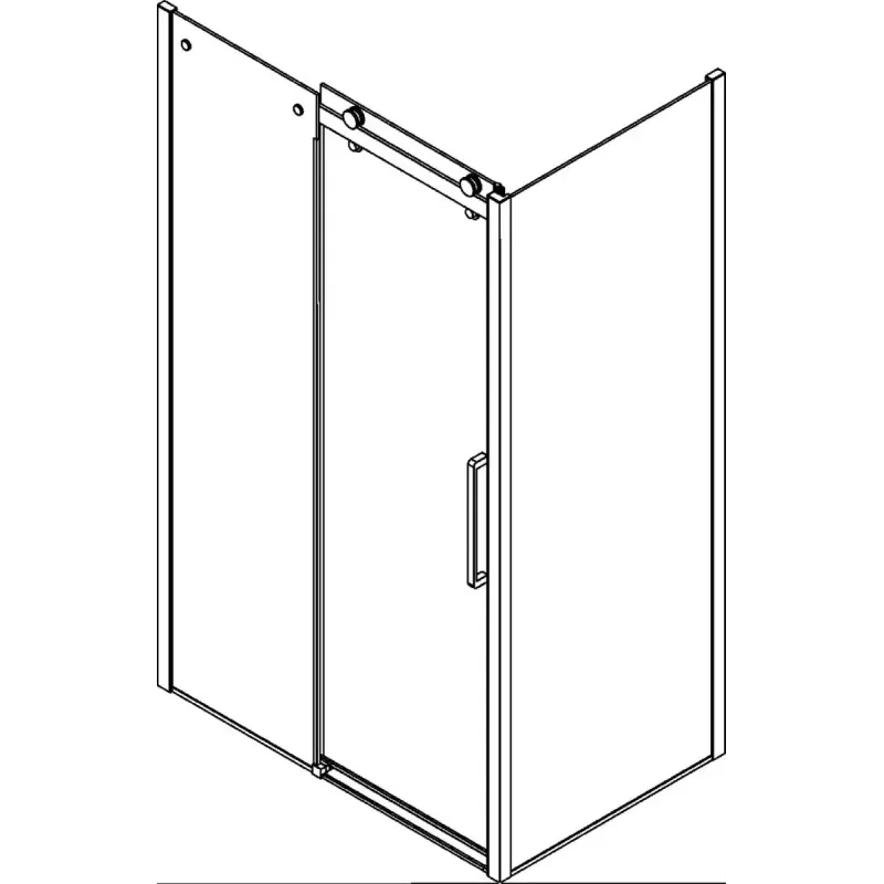 Scanbad Deluxe Skydedør med Sidepanel 120x100 cm Krom