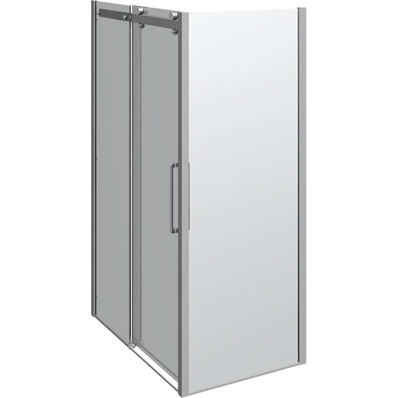 Scanbad Deluxe Krom Skydedør med Sidepanel 120x80 cm