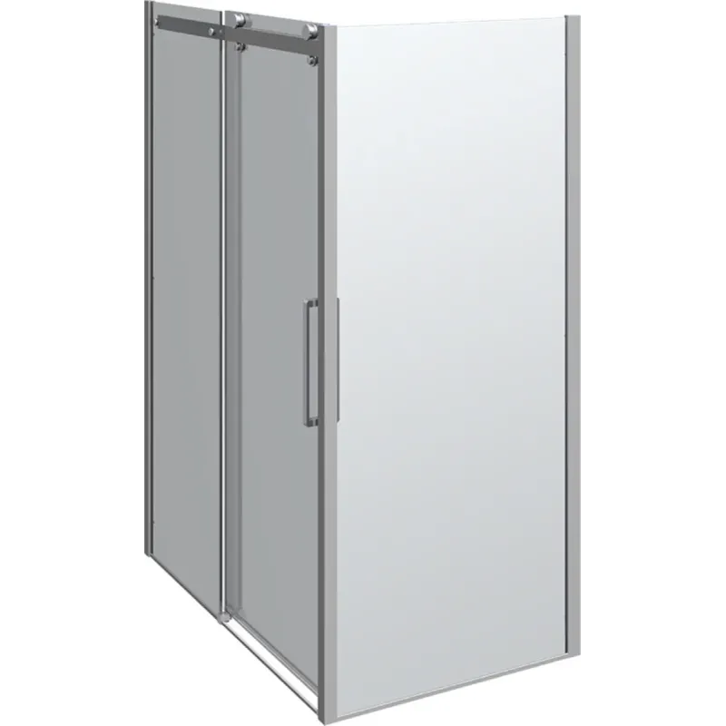 Scanbad Deluxe Skydedør med Sidepanel - Krom Elegance