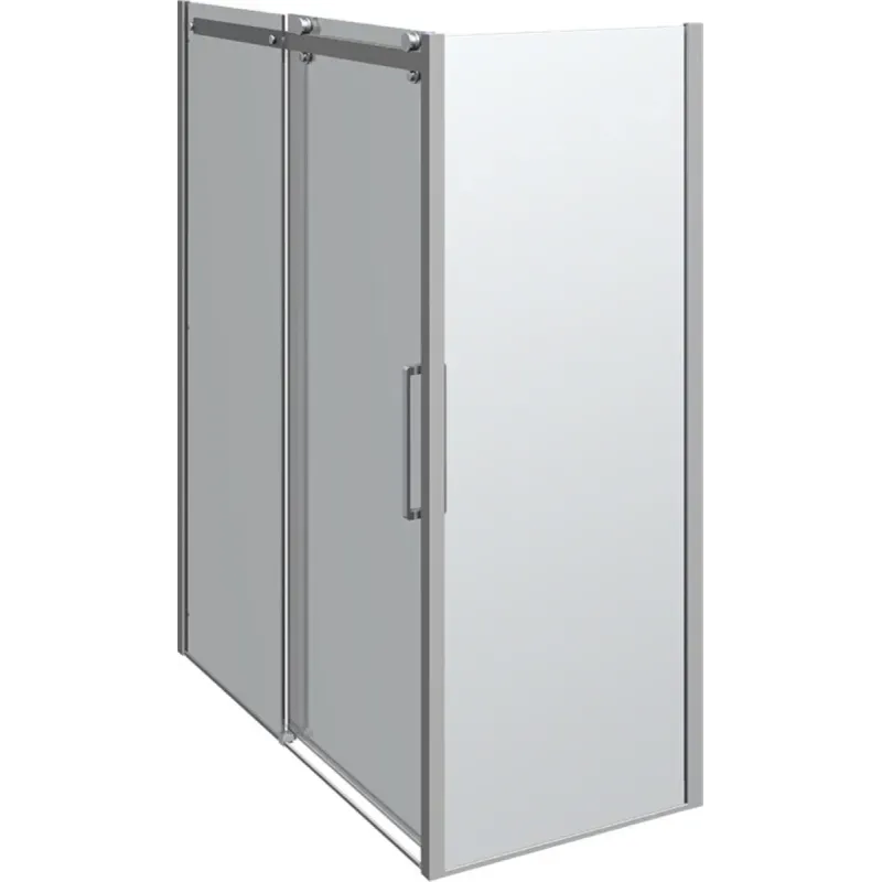 Scanbad Deluxe Skydedør med Sidepanel 1600x800mm Krom