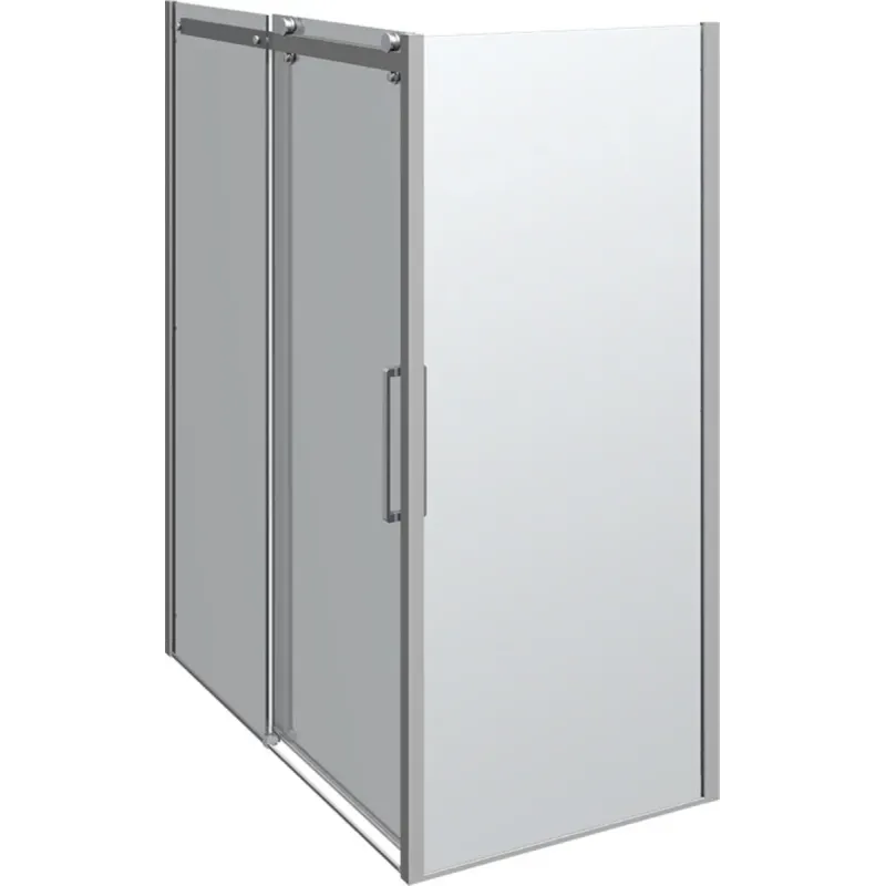 Scanbad Deluxe Krom Skydedør med Sidepanel 160x90 cm