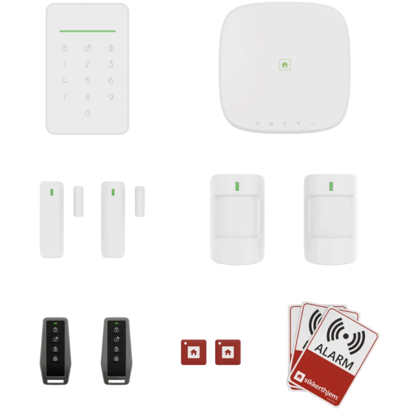 Sikkerthjem Alarmsystem Tyverialarm Villapakke S7pro