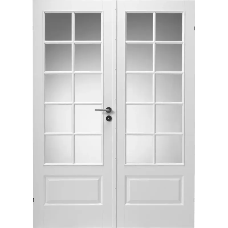 Swedoor Style SP10 Hvidmalet Dobbeltdør med Glas 82,5x204 cm