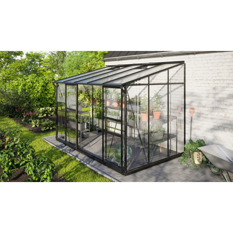 Vitavia Ida 6500 Drivhus i Sort med Hærdet Glas