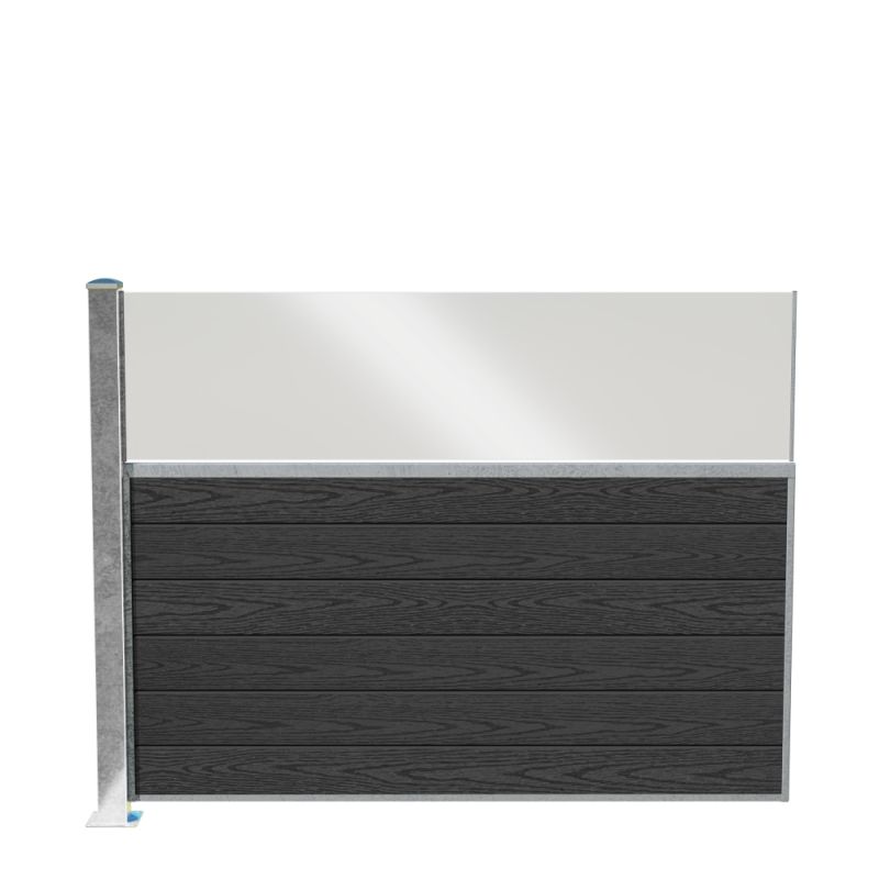 Wimex Hegnsfag med Glas Fur Classic T140 - Koksgrå 1400 mm