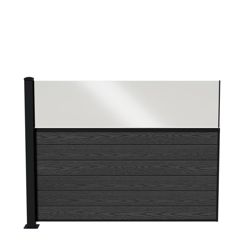 Wimex Fur Classic T140 Hegn med Glas - Koksgrå WPC
