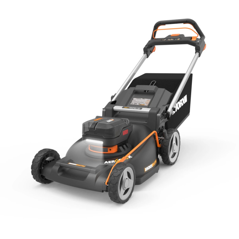 Worx 20v Powershare Nitro Plæneklipper Med   Stk    0ah Batterier   Dobbeltlader   Wg760e