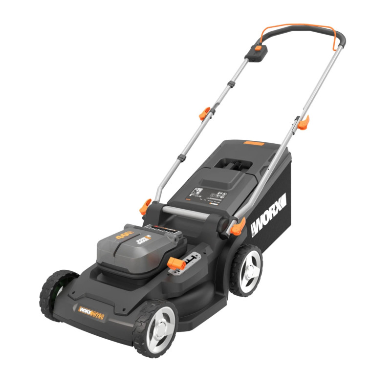 Worx 40v Powershare Plæneklipper 41   Med   Stk    0ah Batteri   Lader   Wg745e