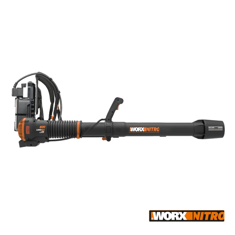 Worx 4x20v Løvblæser   Backpack  Inkl 4stk Wa3553   0ah  4t Powertank Lader