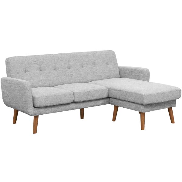 Homeville Ystad Højre- Venstrevendt Stof Lysegrå 199x150x57cm