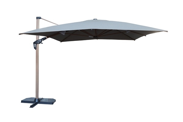 Roma Parasol 3x4m Grå Med Lys Udsolgt Diverse   Haveparasol Backyard Enggården Havemøbler