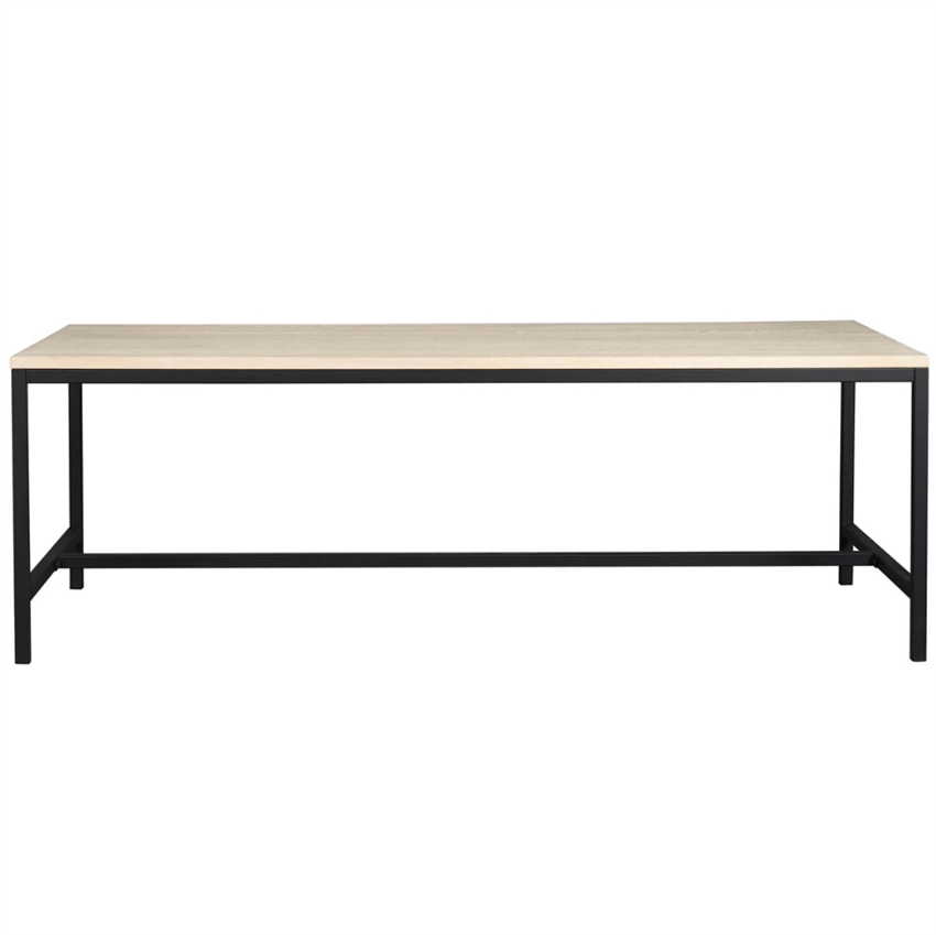 Rowico Home Everett Hvidpigmenteret Spisebord    Sorte Ben   Quot  220     Møbelsalg