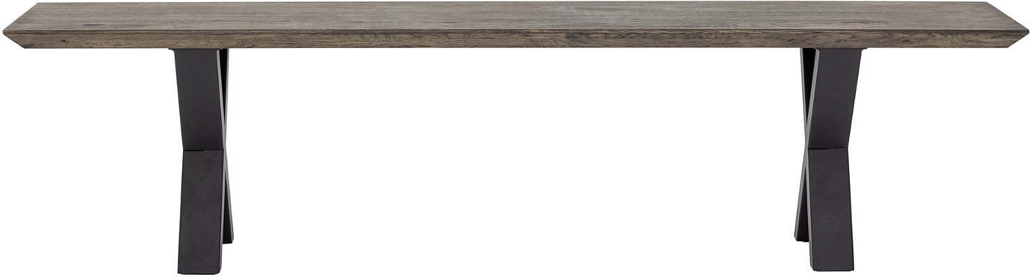 Entrébænk i egetræ og jern - Brun elegance fra Bloomingville