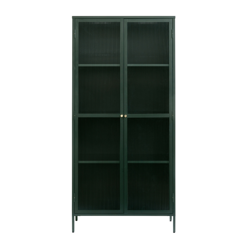 Scandinavian Living Bronco Vitrineskab    Glaslåger Grøn Metal 90     190     40     Møbelsalg