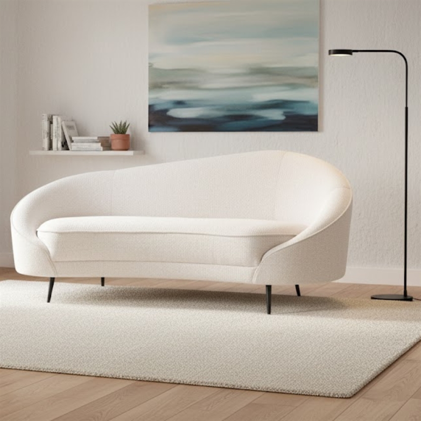 Celina  -personers Sofa Hvid    Sort Ben   Møbelsalg