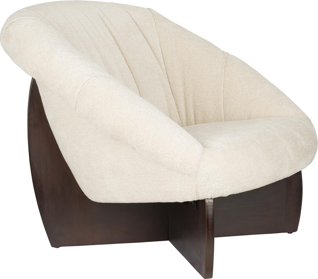 Loungestol Dutchbone Emilius Polstret Stof Antracit Med Gummitræsbase H80xb94xl96