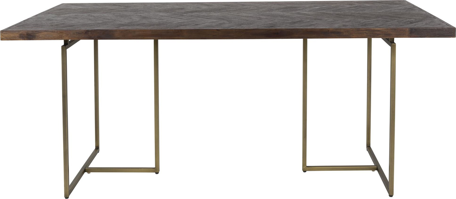 Spisebord Dutchbone Class   Akaciefiner Sildebensbordplade  Stålstel  Mørk Natur  220ã 90