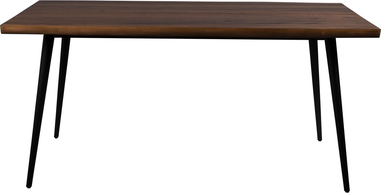 Spisebord Dutchbone Alagon 160x90   Valnødfiner Bordplade Med Sorte Pulverlakerede Stålben