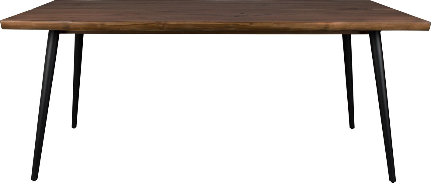 Spisebord Dutchbone Alagon 180x90x75   Valnødsfinér Med Sorte Stålben Mørk Natur