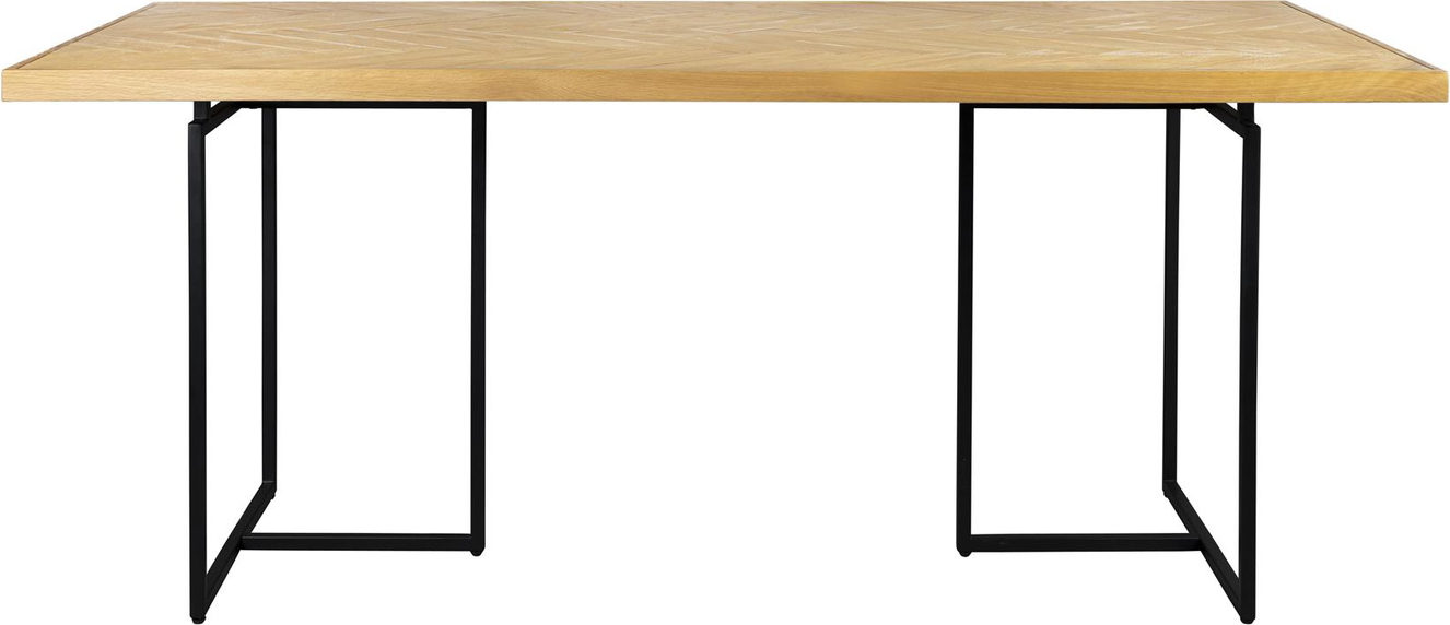Spisebord Dutchbone Class Rektangulært 180   90   Akaciefiner Natur Med Sort Stålstel