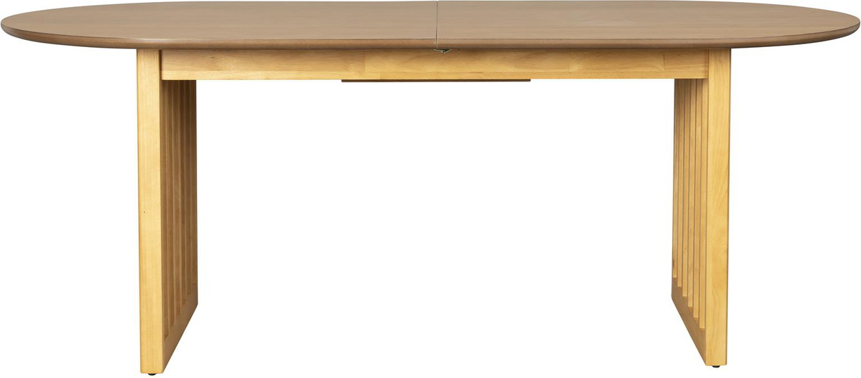 Spisebord Med Udtræk Dutchbone Barlet Oval L198xb90   Natur Lakeret Egefiner Med Gummitræsstel