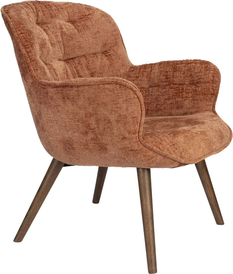 Vintage Loungestol Lenn i Rødbrun - Komfort og Stil