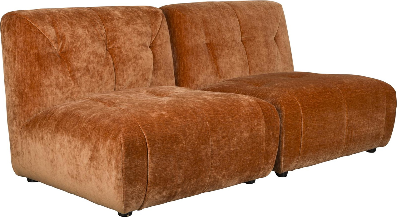 -personers Sofa Dutchbone Giada Kastanjebrun   Polstret Polyester Med Skum  H76xb184xd91