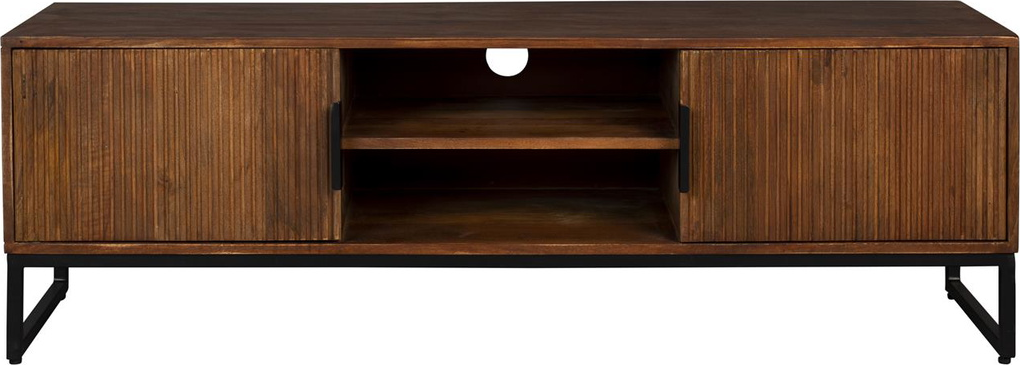 -bord Dutchbone Saroo Mangotræ Mørkebrun Med Sort Jernbase 140x45x40