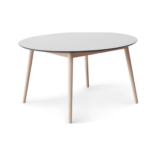 Meza   Hammel Round Spisebord Hvid Laminat    Træben 135     74     135     Møbelsalg