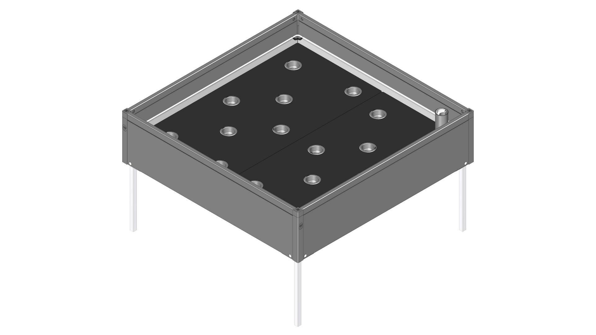 Højbed Pvc Inkl Growwater Bund Ben 30x120x120