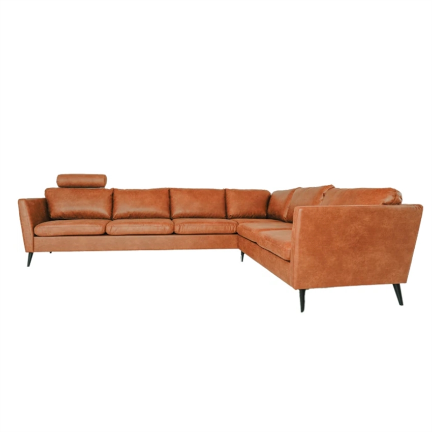 Nordic Design Jakob Venstrevendt Hjørnesofa Cognac    Sorte Ben 32   Møbelsalg