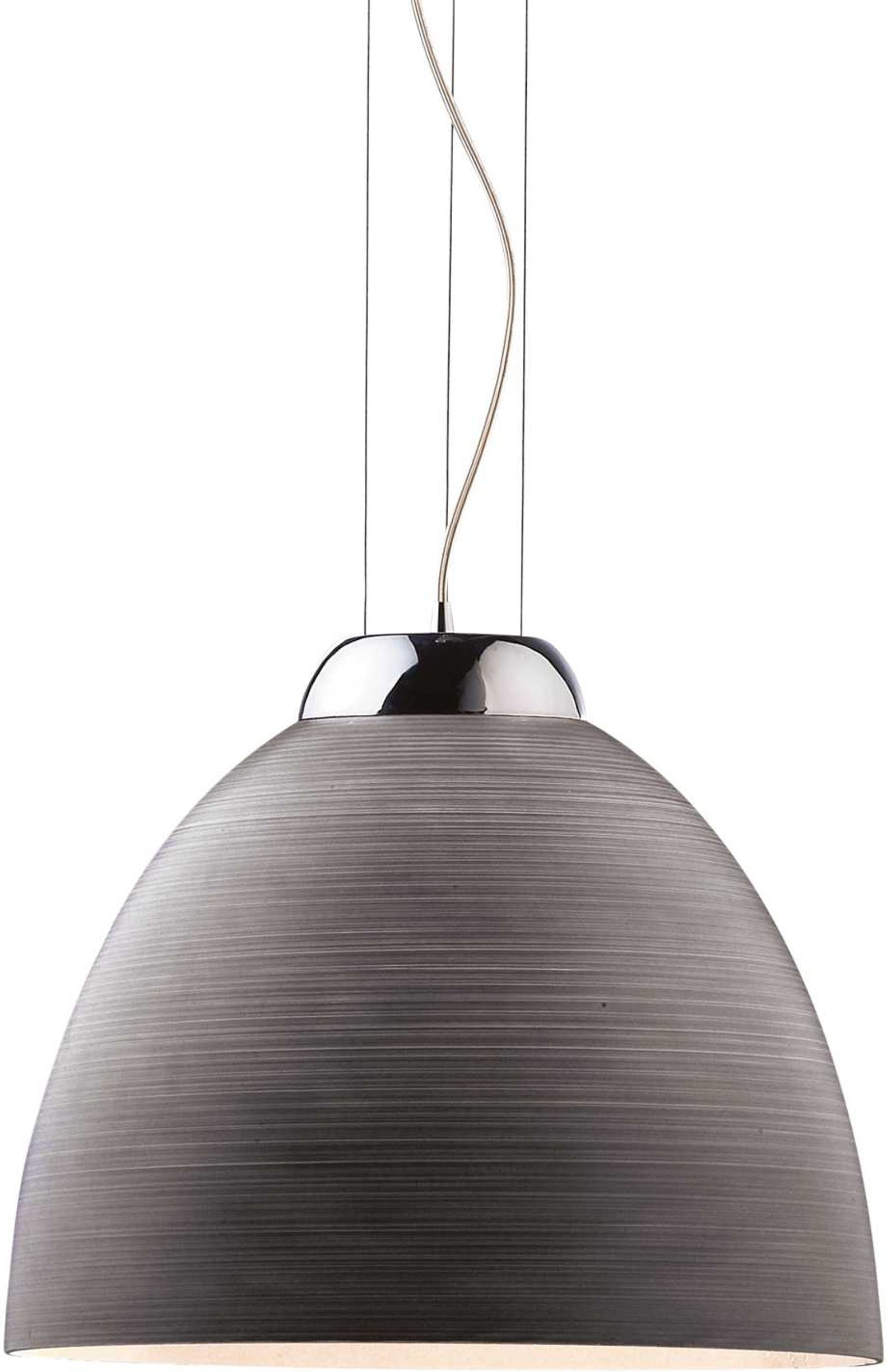 Pendel Lampe Ideal Lux Tolomeo ø40   Grå Krom Glas Justérbar Højde 42-251