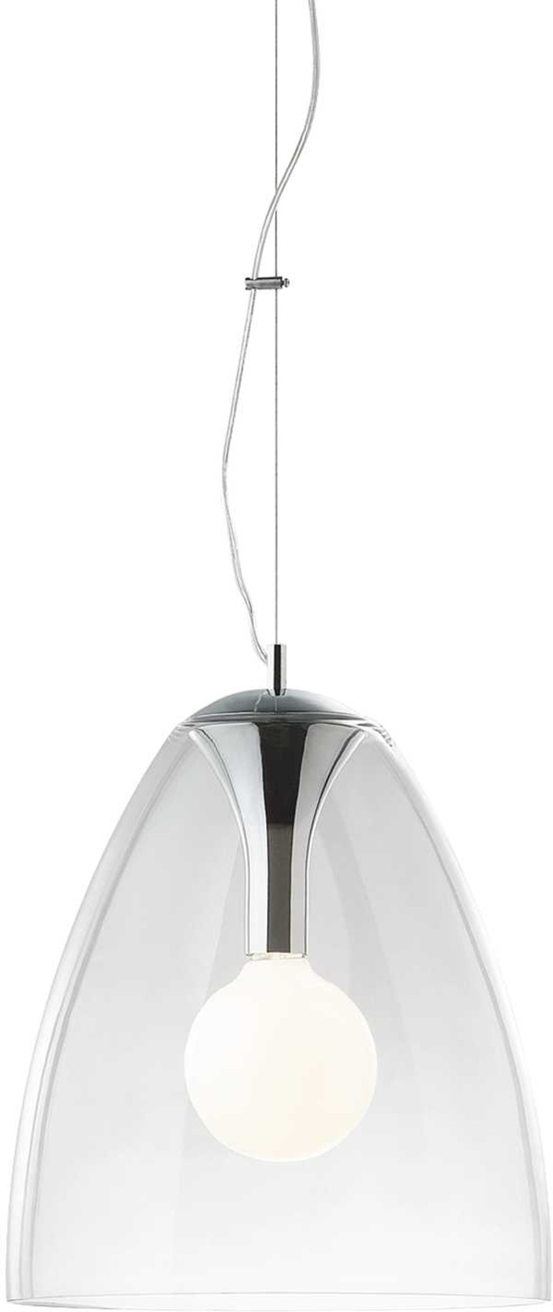 Pendel Lampe Ideal Lux Audi-20 ø350   Blæst Glas Krom Loftslampe