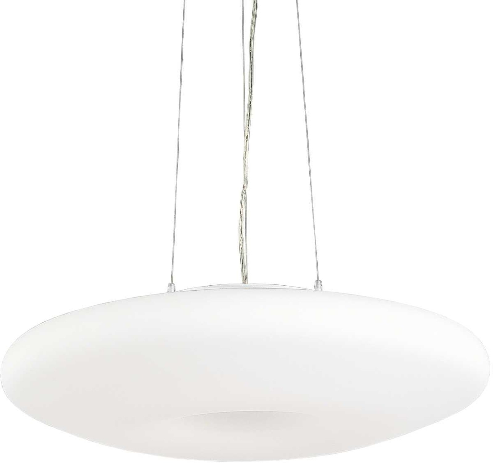 Pendel Lampe Ideal Lux Glory  -armet Hvid Krom ø60   Justerbar Højde 26 235