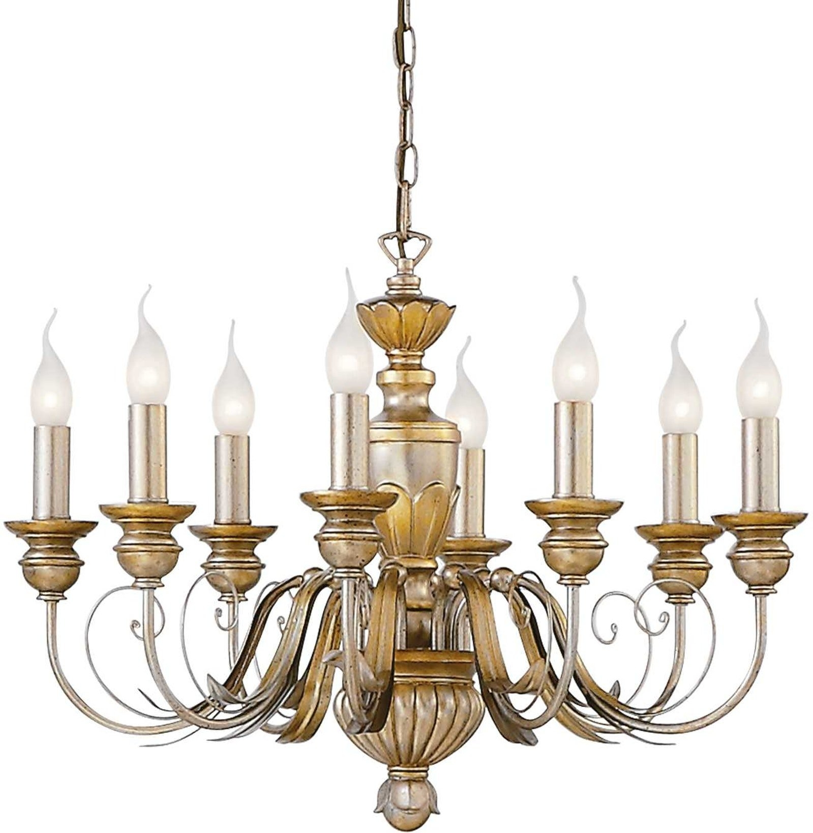 Pendel Lampe Ideal Lux Firenze  -armet Bladguld Metal ø64   Justerbar Højde