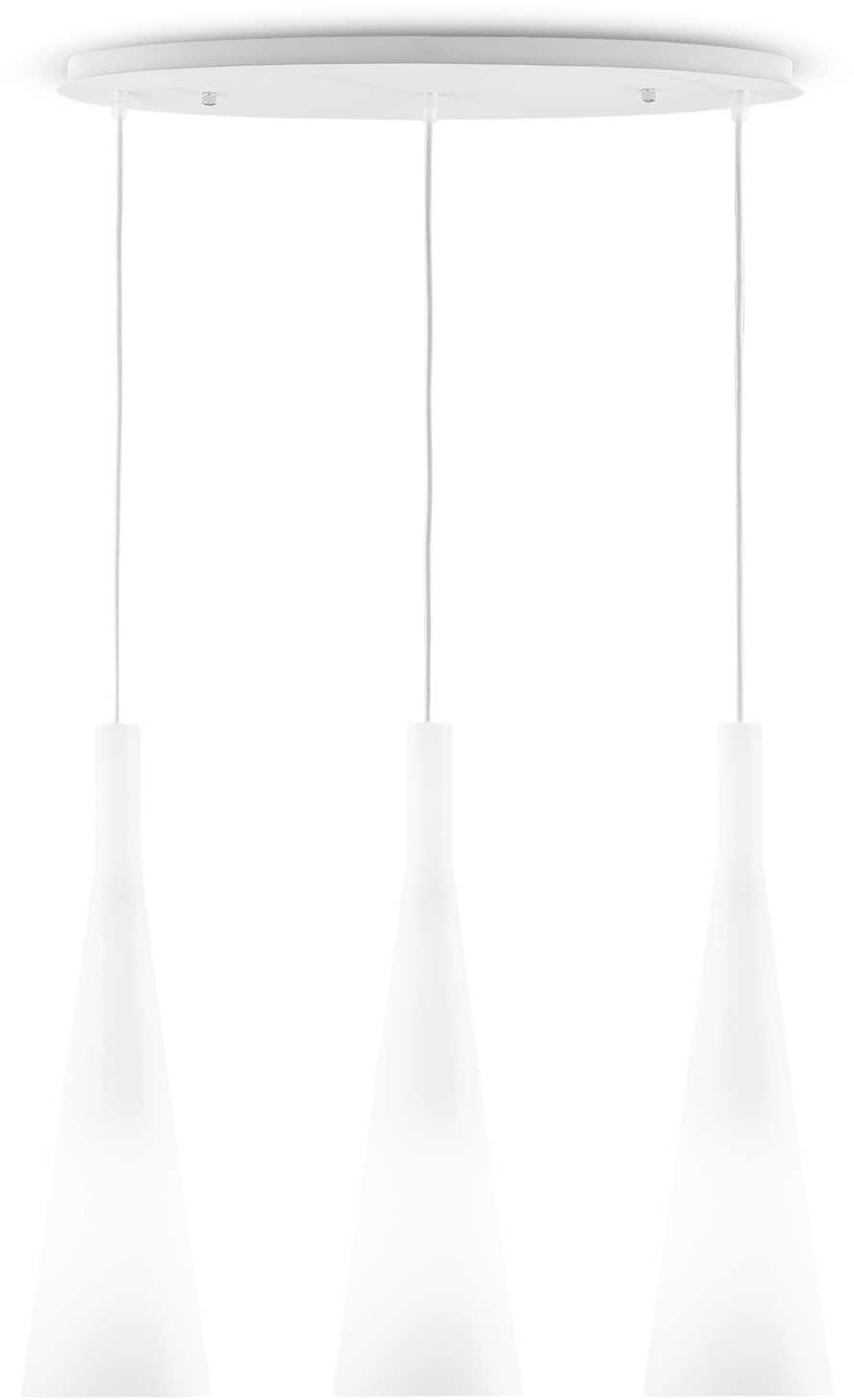 Pendel Loftlampe Ideal Lux Milk   Hvid Glas  Justerbar Højde  3ã E27