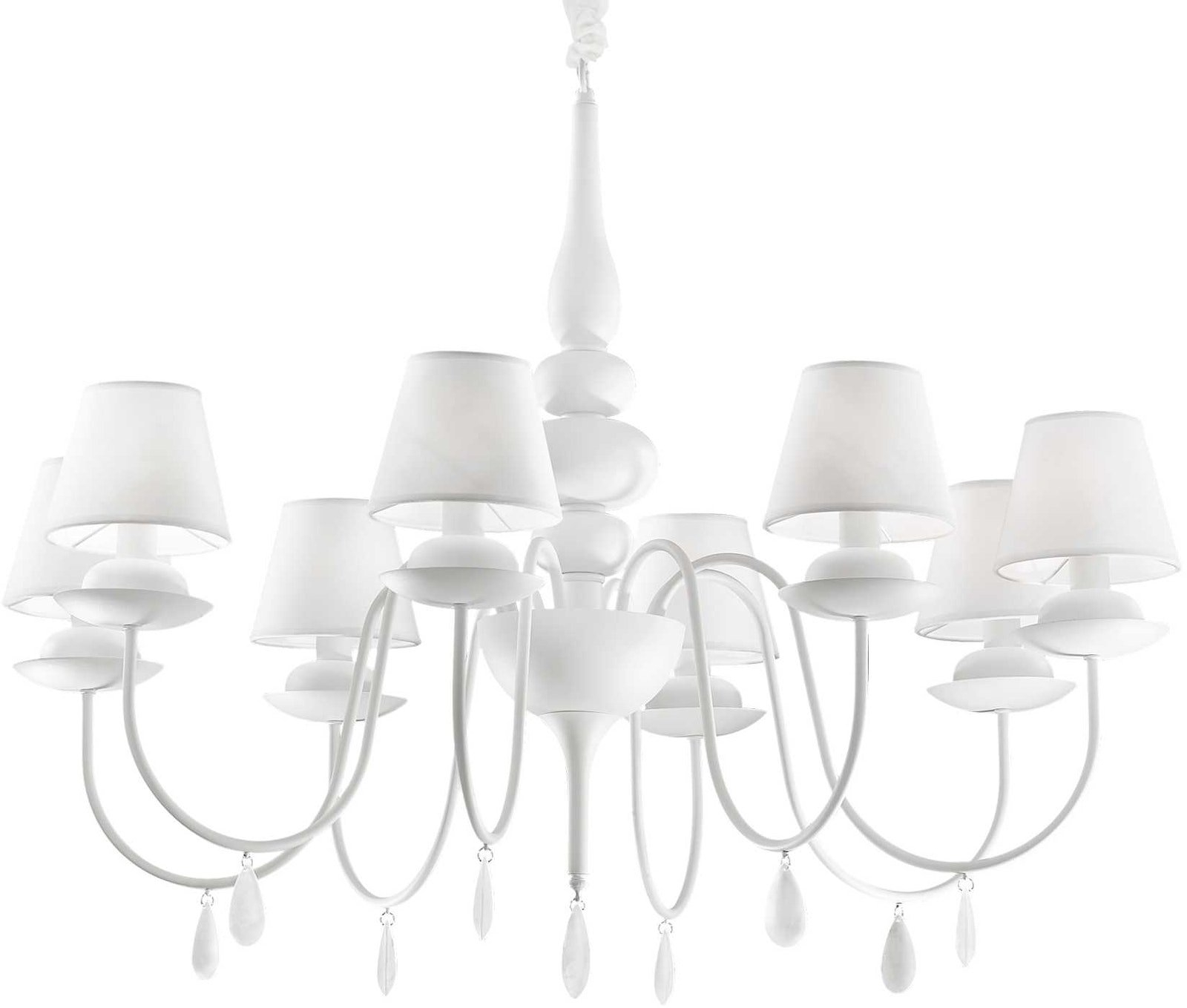 Pendel Lampe Ideal Lux Blanche Ophængslampe ø92   H90-180   Hvid